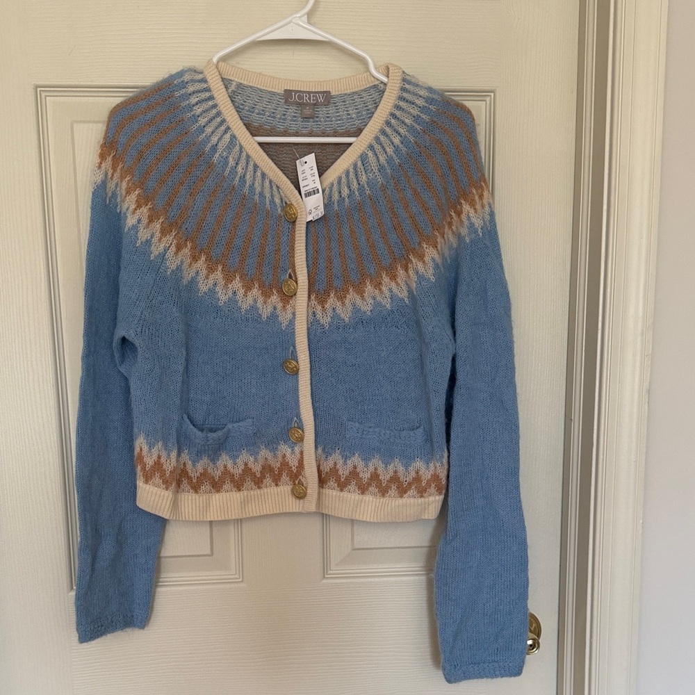 J. Crew Ribbed V-Neck Sweater in Beige